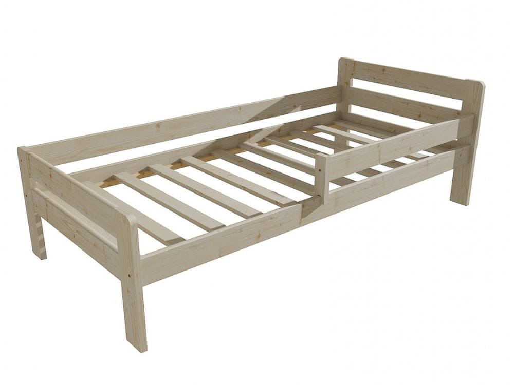 eoshop Detská posteľ so zábranou VMK002C KIDS (Rozmer: 80 x 190 cm, Farba dreva: surové drevo)